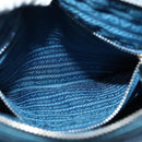 PRADA Shoulder Bag Nylon Blue Silver Auth 132289-20