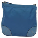 PRADA Shoulder Bag Nylon Blue Silver Auth 132289-2