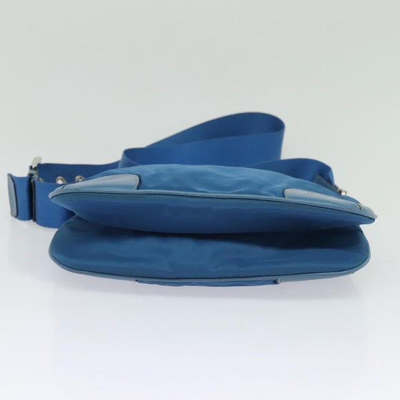 PRADA Shoulder Bag Nylon Blue Silver Auth 132289