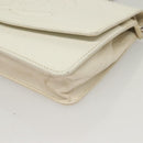 CHANEL COCO Mark Chain Wallet Caviar Skin White CC Auth 132293-14