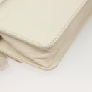 CHANEL COCO Mark Chain Wallet Caviar Skin White CC Auth 132293-15