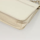 CHANEL COCO Mark Chain Wallet Caviar Skin White CC Auth 132293-16