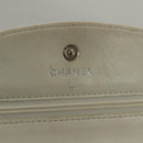 CHANEL COCO Mark Chain Wallet Caviar Skin White CC Auth 132293-21