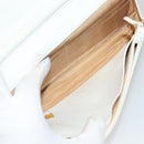 CHANEL COCO Mark Chain Wallet Caviar Skin White CC Auth 132293-11