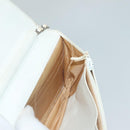 CHANEL COCO Mark Chain Wallet Caviar Skin White CC Auth 132293-22