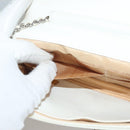 CHANEL COCO Mark Chain Wallet Caviar Skin White CC Auth 132293-24