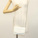 CHANEL COCO Mark Chain Wallet Caviar Skin White CC Auth 132293-26