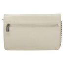 CHANEL COCO Mark Chain Wallet Caviar Skin White CC Auth 132293-2