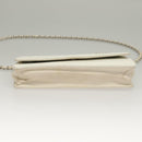 CHANEL COCO Mark Chain Wallet Caviar Skin White CC Auth 132293-5
