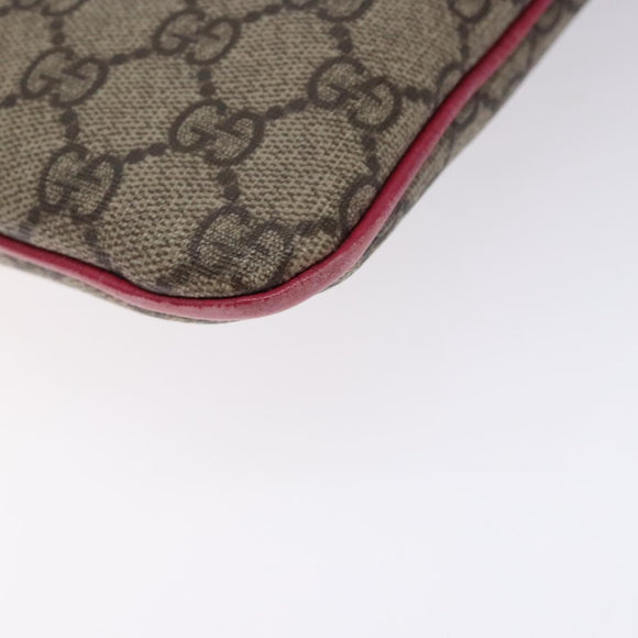 GUCCI GG Supreme Hand Bag PVC Beige Silver 117551 Auth 132297