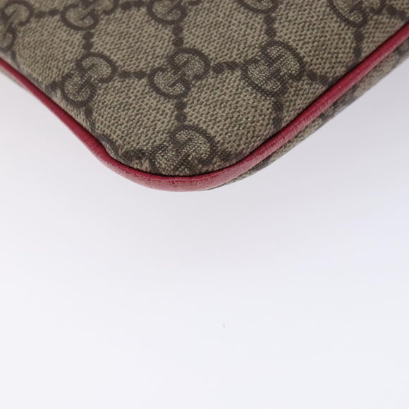 GUCCI GG Supreme Hand Bag PVC Beige Silver 117551 Auth 132297