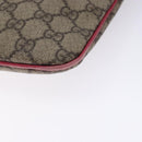 GUCCI GG Supreme Hand Bag PVC Beige Silver 117551 Auth 132297-15