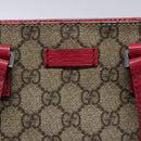 GUCCI GG Supreme Hand Bag PVC Beige Silver 117551 Auth 132297-17