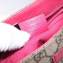 GUCCI GG Supreme Hand Bag PVC Beige Silver 117551 Auth 132297-12