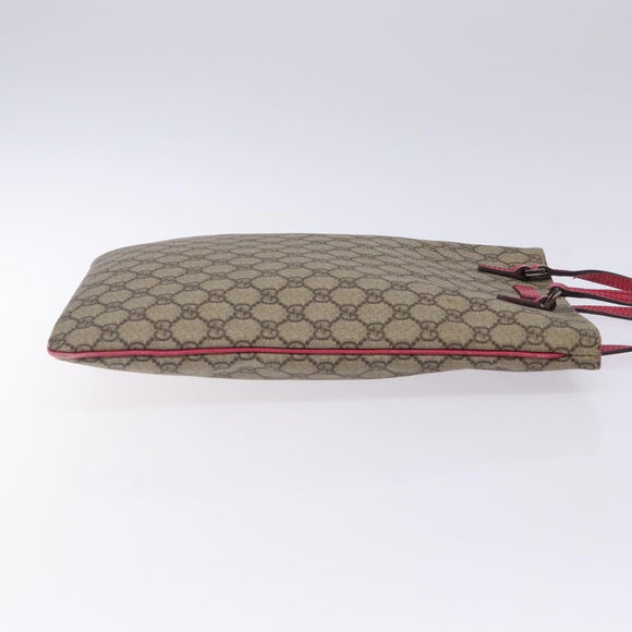 GUCCI GG Supreme Hand Bag PVC Beige Silver 117551 Auth 132297