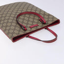 GUCCI GG Supreme Hand Bag PVC Beige Silver 117551 Auth 132297-6