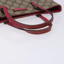 GUCCI GG Supreme Hand Bag PVC Beige Silver 117551 Auth 132297-7