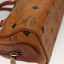 MCM Logogram Vicetos Mini Boston Bag PVC Leather 2way Brown Gold Auth 132305-9