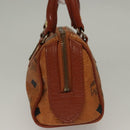 MCM Logogram Vicetos Mini Boston Bag PVC Leather 2way Brown Gold Auth 132305-3