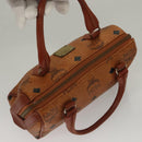 MCM Logogram Vicetos Mini Boston Bag PVC Leather 2way Brown Gold Auth 132305-6