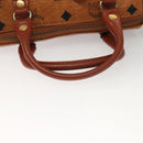 MCM Logogram Vicetos Mini Boston Bag PVC Leather 2way Brown Gold Auth 132305-7