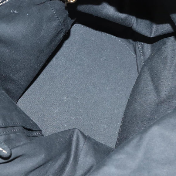 BURBERRY Blue Label Tote Bag Straw Gold Black Auth 132307