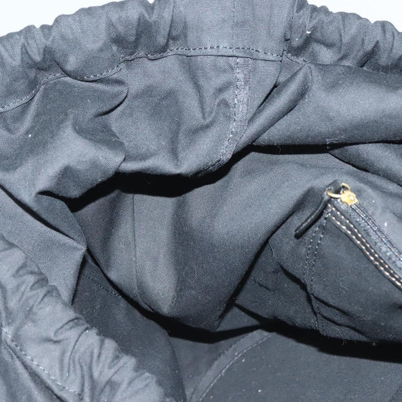 BURBERRY Blue Label Tote Bag Straw Gold Black Auth 132307