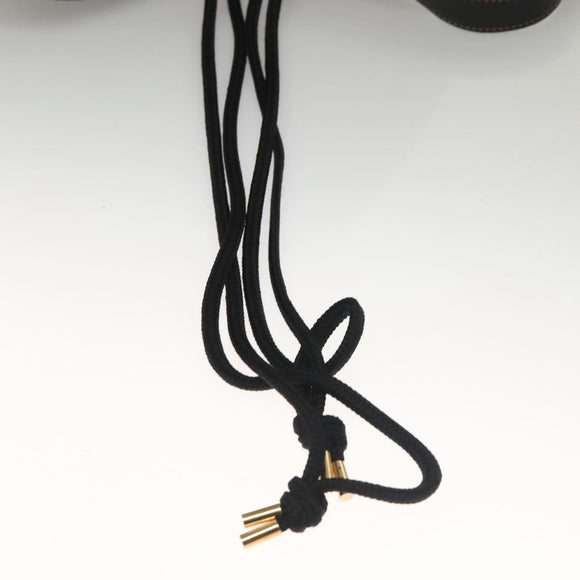 BURBERRY Blue Label Tote Bag Straw Gold Black Auth 132307