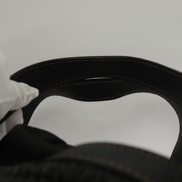 BURBERRY Blue Label Tote Bag Straw Gold Black Auth 132307