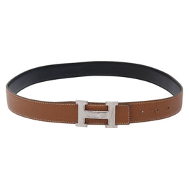 HERMES Constance Belt Leather 38.6"" Brown Auth 132309 - 0