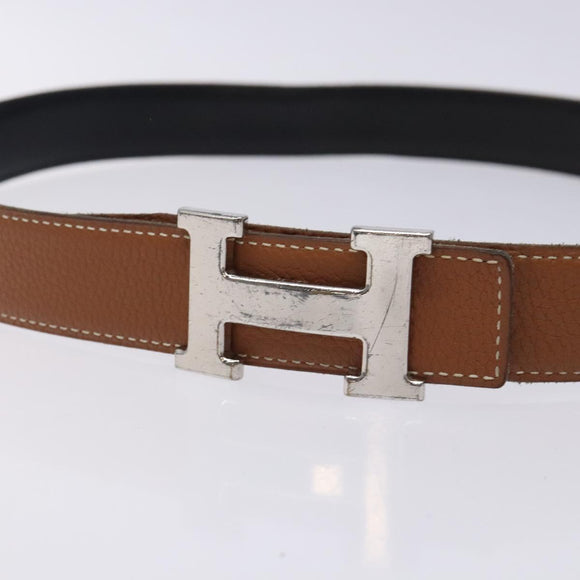 HERMES Constance Belt Leather 38.6"" Brown Auth 132309