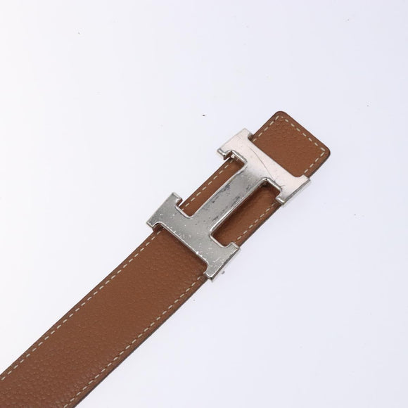 HERMES Constance Belt Leather 38.6"" Brown Auth 132309