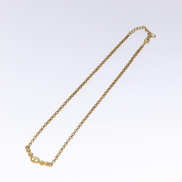 Christian Dior Necklace metal Gold Auth 132364