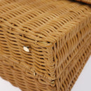 Salvatore Ferragamo Gancini Hand Bag Wicker Beige Gold Auth 132381A-8
