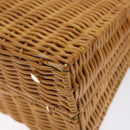 Salvatore Ferragamo Gancini Hand Bag Wicker Beige Gold Auth 132381A-16