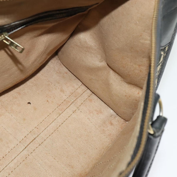 Christian Dior Trotter Canvas Hand Bag Navy Gold Auth 132382