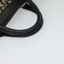 Christian Dior Trotter Canvas Hand Bag Navy Gold Auth 132382-7