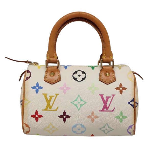 LOUIS VUITTON Monogram Multicolor Mini Speedy Bag White M92645 LV Auth 132394