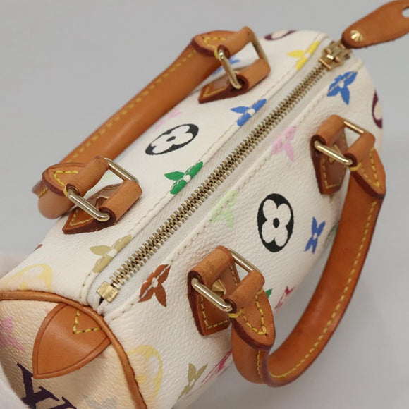 LOUIS VUITTON Monogram Multicolor Mini Speedy Bag White M92645 LV Auth 132394