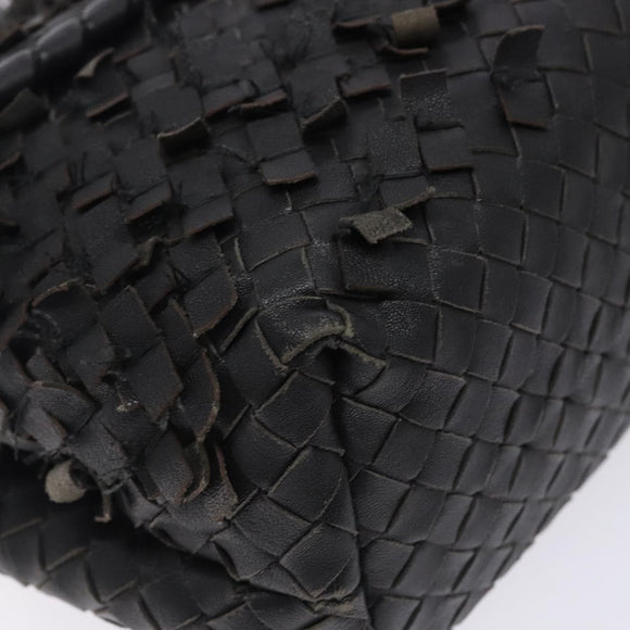 BOTTEGA VENETA INTRECCIATO Shoulder Bag Leather Black Auth 132398