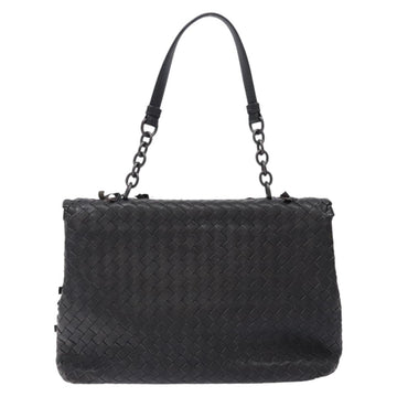 BOTTEGA VENETA INTRECCIATO Shoulder Bag Leather Black Auth 132398 - 0
