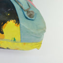 BALENCIAGA The Giant Brief Hand Bag Nylon Light Blue Silver Auth 132399-14