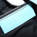 BALENCIAGA The Giant Brief Hand Bag Nylon Light Blue Silver Auth 132399-17