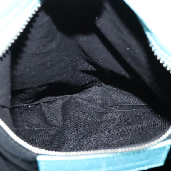 BALENCIAGA The Giant Brief Hand Bag Nylon Light Blue Silver Auth 132399