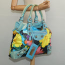 BALENCIAGA The Giant Brief Hand Bag Nylon Light Blue Silver Auth 132399-22