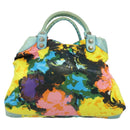 BALENCIAGA The Giant Brief Hand Bag Nylon Light Blue Silver Auth 132399-2