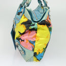 BALENCIAGA The Giant Brief Hand Bag Nylon Light Blue Silver Auth 132399-4