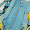 BALENCIAGA The Giant Brief Hand Bag Nylon Light Blue Silver Auth 132399-6