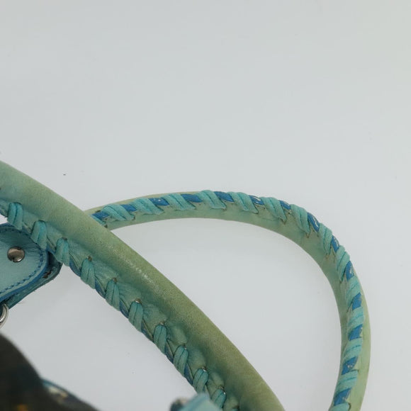 BALENCIAGA The Giant Brief Hand Bag Nylon Light Blue Silver Auth 132399