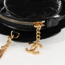 CHANEL Chain Shoulder Bag Enamel Gold Black CC Auth 132401M-15